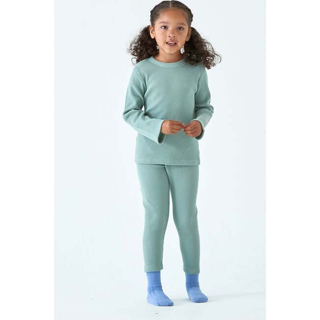 Waffle Long Sleeve 2-Piece Sets, Sage - Mixed Apparel Set - 4