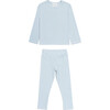 Waffle Long Sleeve 2-Piece Sets, Sky Blue - Mixed Apparel Set - 1 - thumbnail
