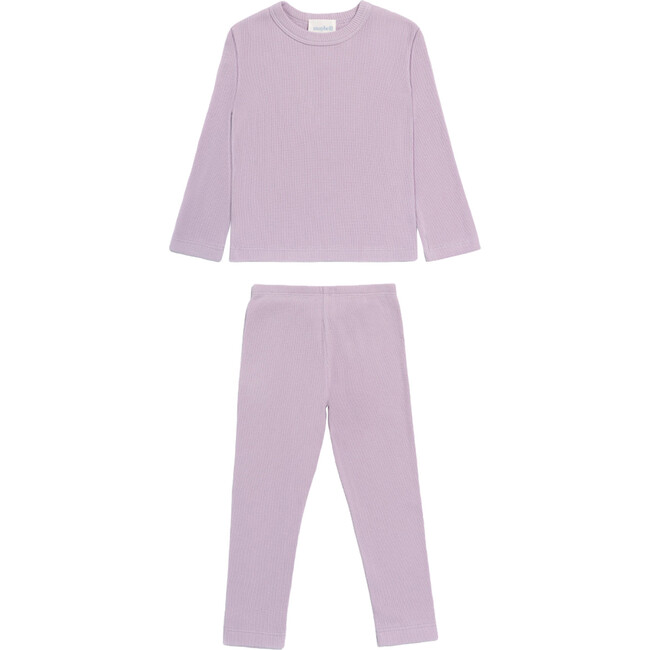 Waffle Long Sleeve 2-Piece Sets, Orchid Hush