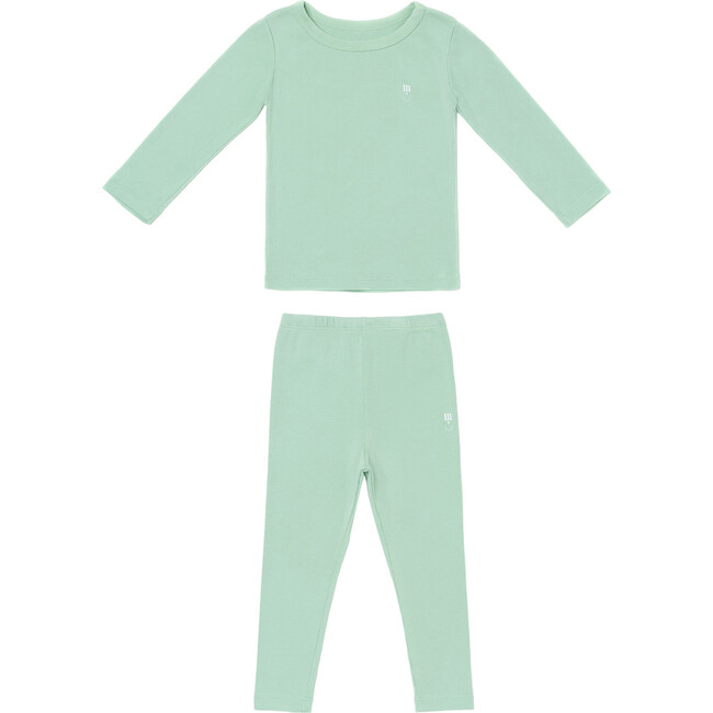 Supima 1X1 Rib Long Sleeve Set, Spring Green