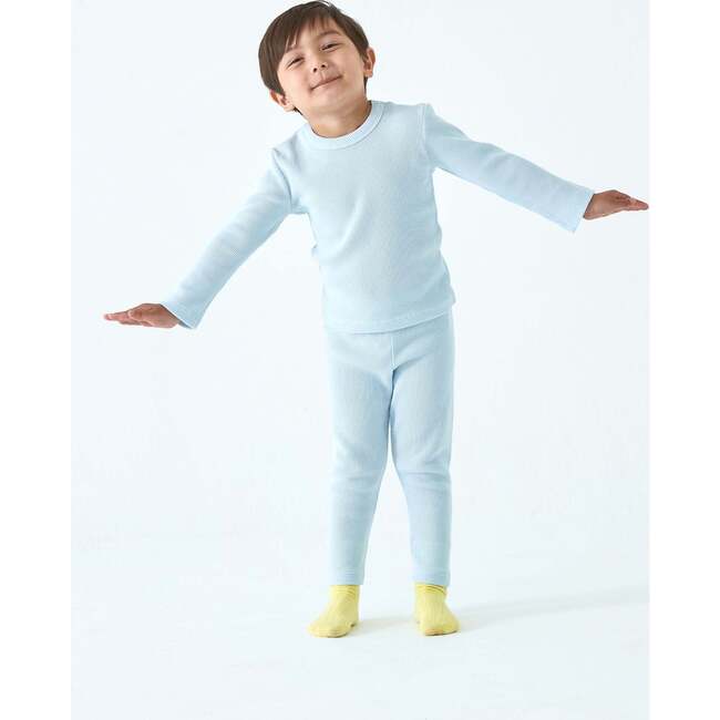 Waffle Long Sleeve 2-Piece Sets, Sky Blue - Mixed Apparel Set - 3