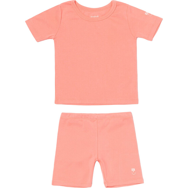 Supima 1X1 Rib Short Sleeve Set, Pink - Mixed Apparel Set - 1