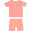 Supima 1X1 Rib Short Sleeve Set, Pink - Mixed Apparel Set - 1 - thumbnail