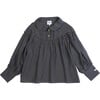 Fleur Blouse, Anthracite - Blouses - 1 - thumbnail