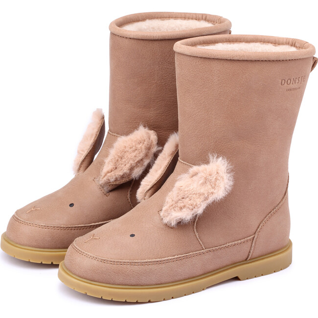 Wadudu Exclusive Lining & Winter Bunny Leather Boots, Hazelnut - Boots - 1