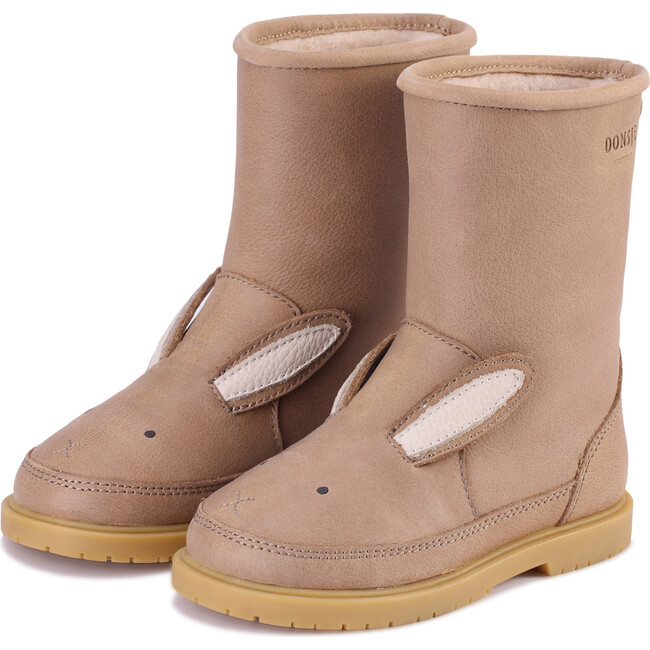 Wadudu Classic Lining & Bunny Leather Boots, Taupe
