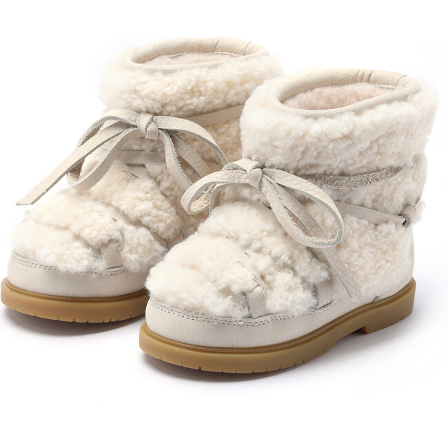 Inuka Lining & Wool Boots, Off White