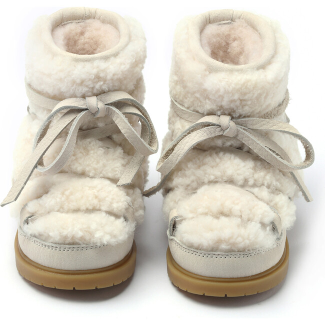 Inuka Lining & Wool Boots, Off White - Boots - 3