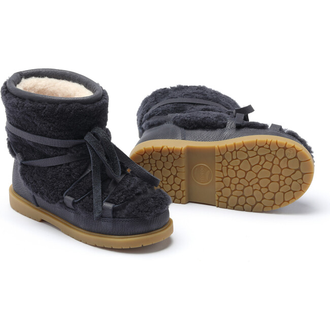 Inuka Lining & Wool Boots, Navy & Blue - Boots - 5