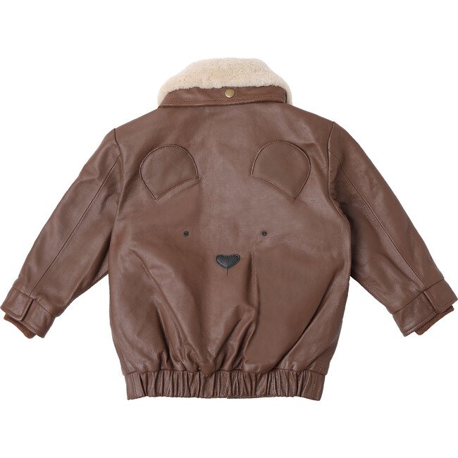 Yuki Leather Bear Jacket, Cognac - Jackets - 1