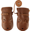 Kapi Classic Bear Leather Mittens, Cognac - Gloves - 1 - thumbnail