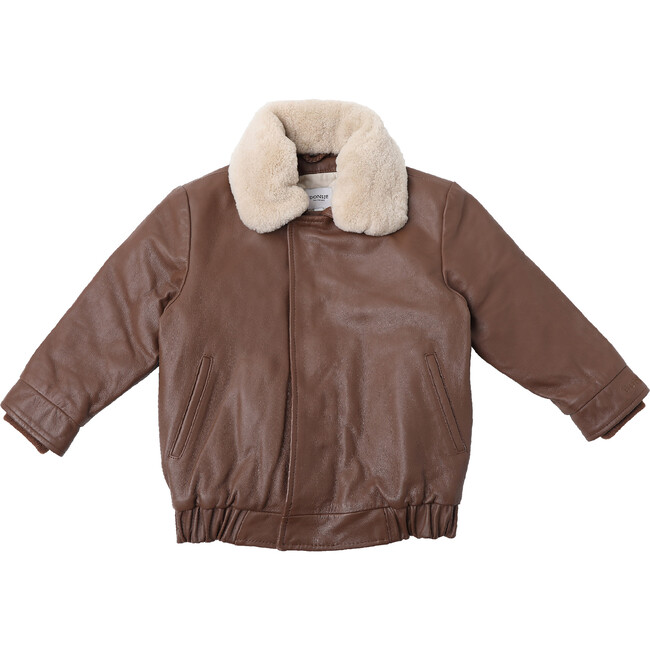 Yuki Leather Bear Jacket, Cognac - Jackets - 3