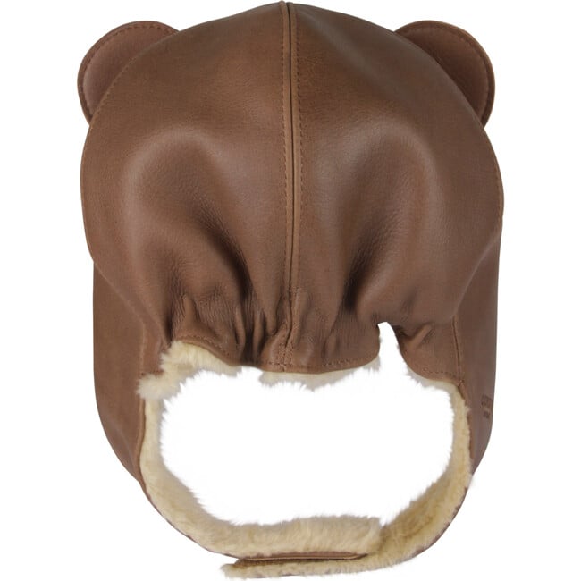 Kapi Classic Bear Leather Hat, Cognac - Hats - 4