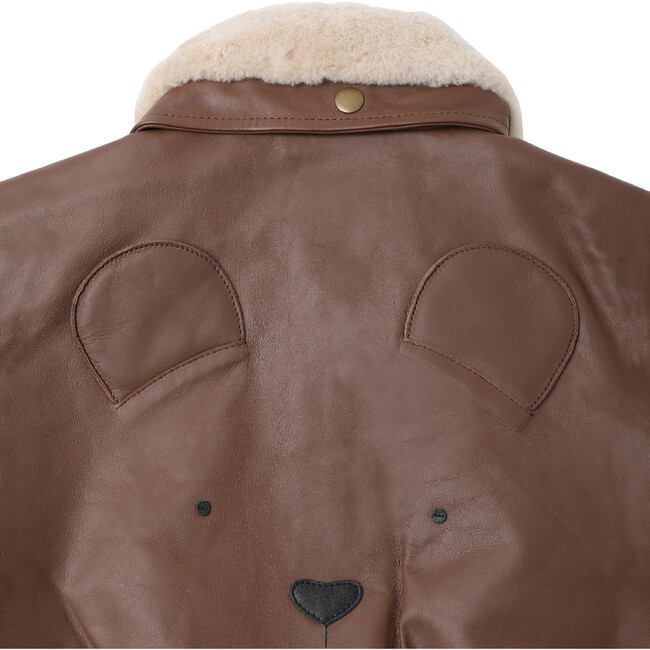 Yuki Leather Bear Jacket, Cognac - Jackets - 5