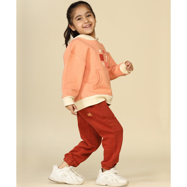 Planet First Colour Blocked Earth Hoodie, Dusty Pink - Sweatshirts - 6