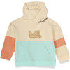 Planet First Colour Blocked Hoodie, Cream And Blue - Sweatshirts - 1 - thumbnail