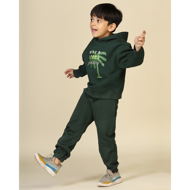 Planet First Cotton Fleece Joggers, Dark Green - Sweatpants - 5