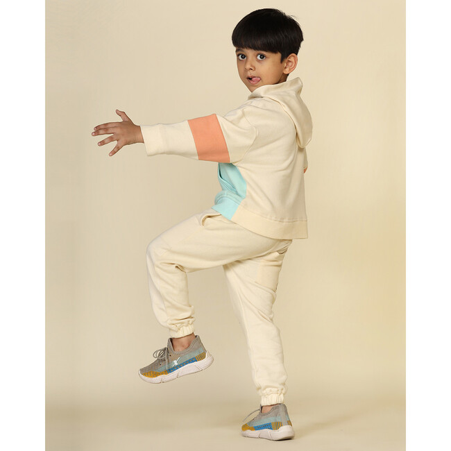 Planet First Cotton Fleece Joggers, Cream - Sweatpants - 6