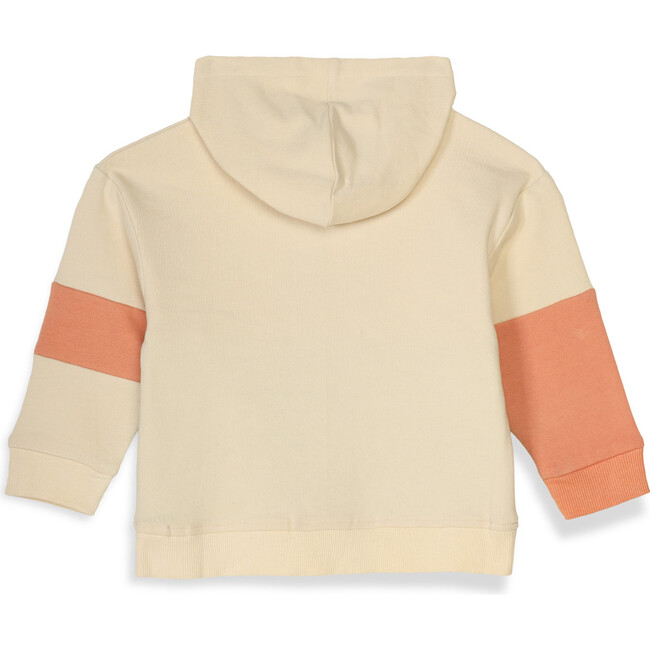 Planet First Colour Blocked Hoodie, Cream And Blue - Sweatshirts - 8