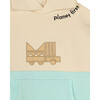 Planet First Colour Blocked Hoodie, Cream And Blue - Sweatshirts - 9