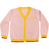 Embroidered Cardigan Sweater "Spread the Love", Pink - Sweaters - 1 - thumbnail