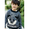Embroidered Sweater "Dare to be Different" , Grey - Sweaters - 3