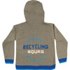 Embroidered  Cardigan Sweater  "Recycling Squad",  Army Green - Sweaters - 2