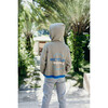 Embroidered  Cardigan Sweater  "Recycling Squad",  Army Green - Sweaters - 3