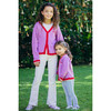 Embroidered Cardigan Sweater "This is for you & Me", Violet - Sweaters - 3