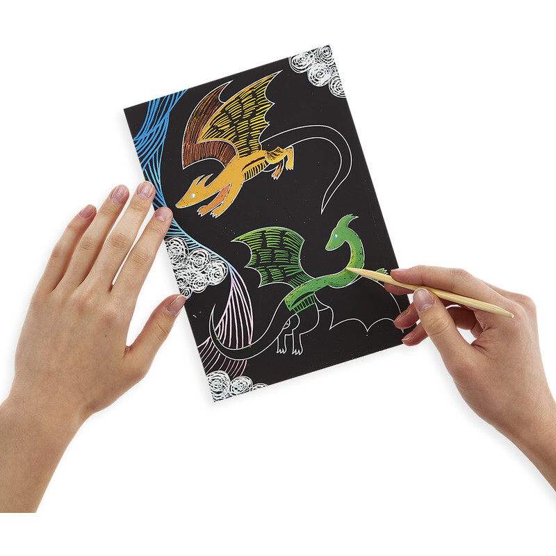 Scratch & Scribble Art Kit, Fantastic Dragon (Set of 10) - Stickers - 1