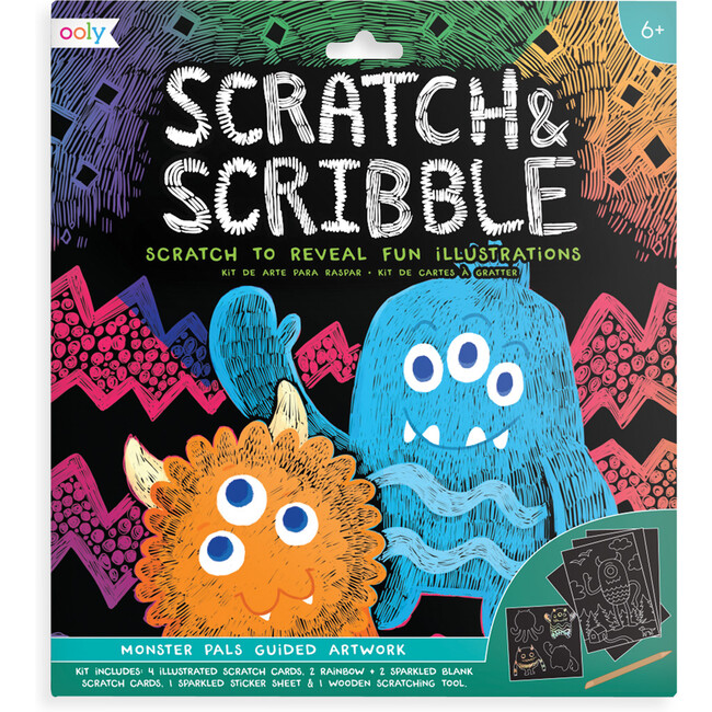 Scratch & Scribble Art Kit, Monster Pals (Set of 10) - Arts & Crafts - 1