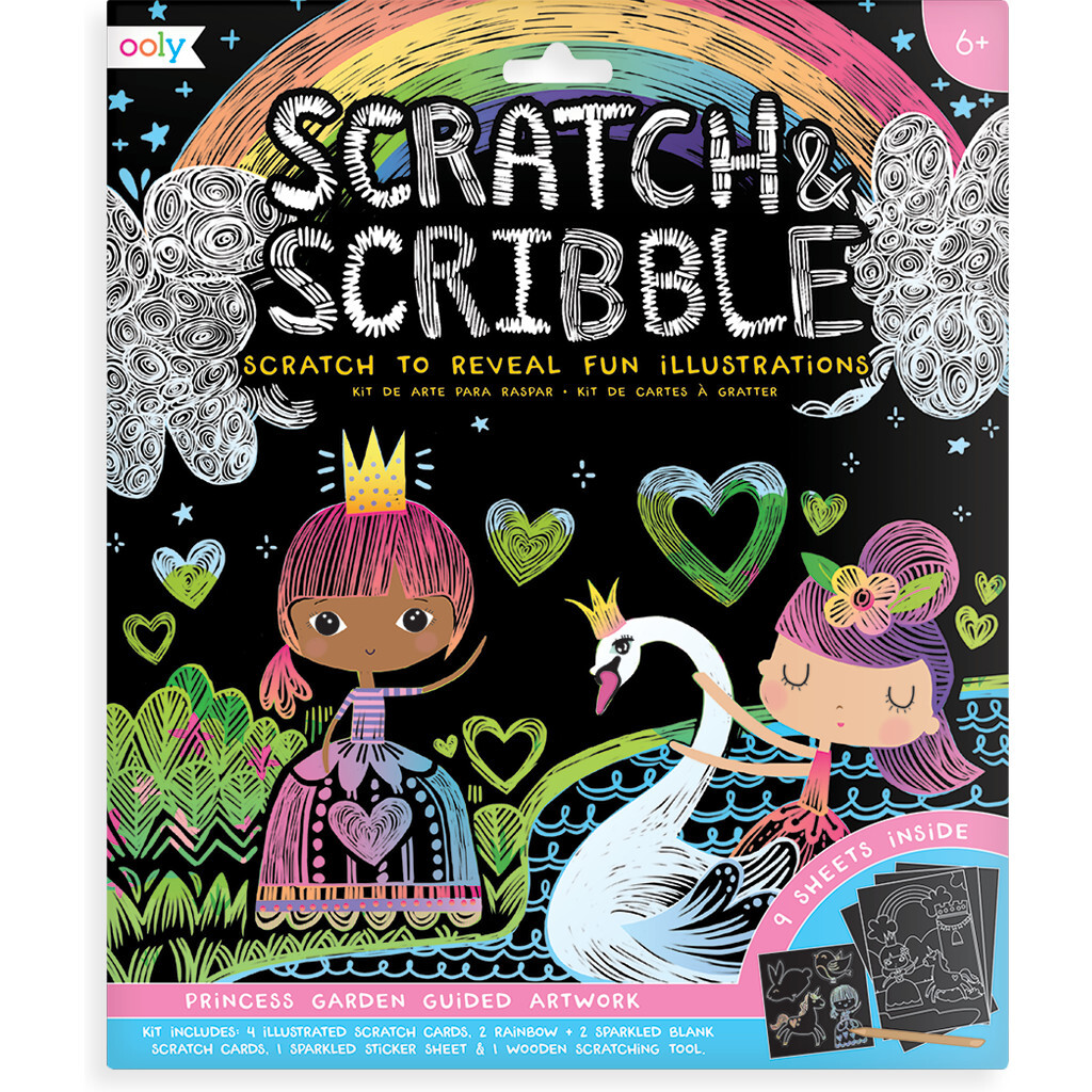 Scratch & Scribble Art Kit, Princess Garden (Set of 10) - Stickers - 1