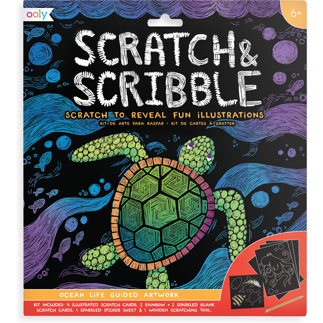 Scratch & Scribble Art Kit, Ocean Life (Set of 10)