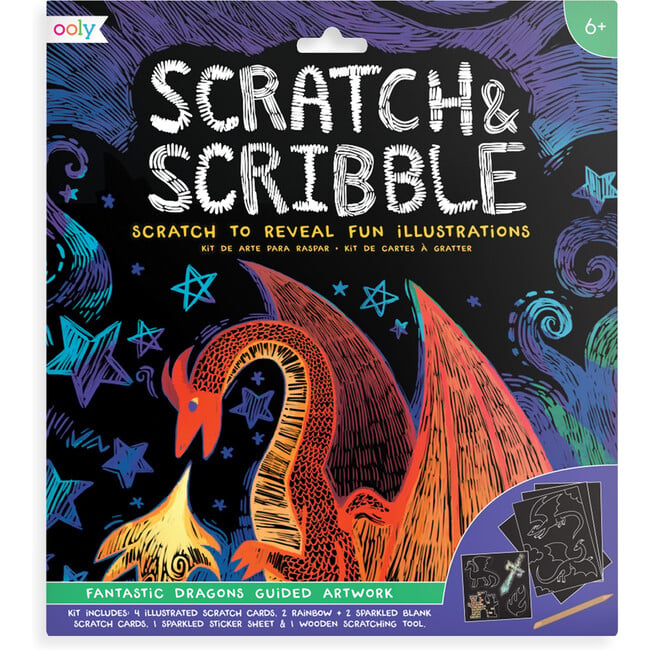 Scratch & Scribble Art Kit, Fantastic Dragon (Set of 10) - Stickers - 2