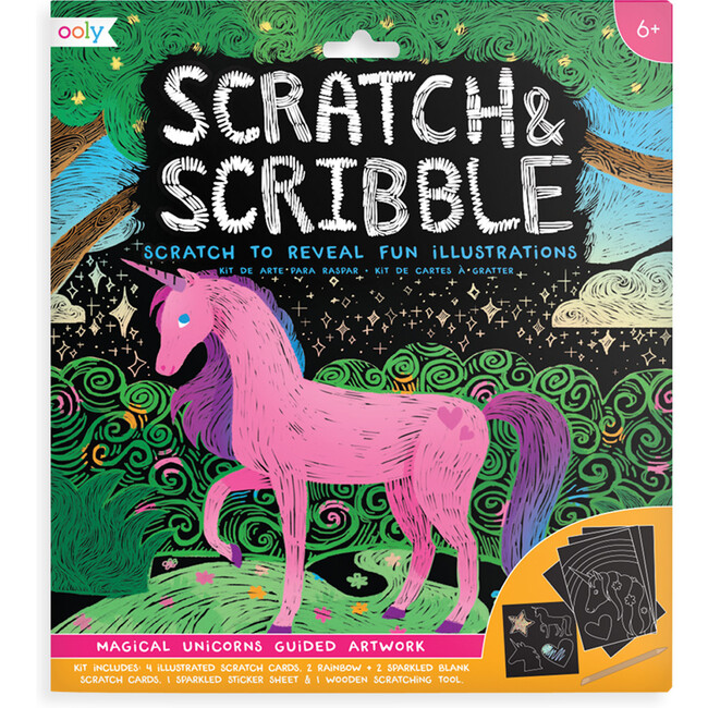 Scratch & Scribble Art Kit, Magical Unicorn (Set of 10) - Arts & Crafts - 1