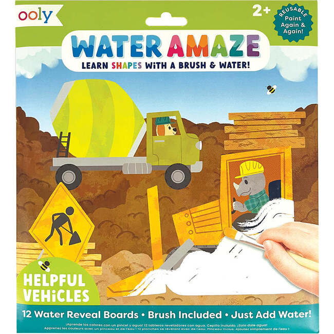 Water Amaze Water Reveal Boards, Helpful Vehicles (Set of 13)