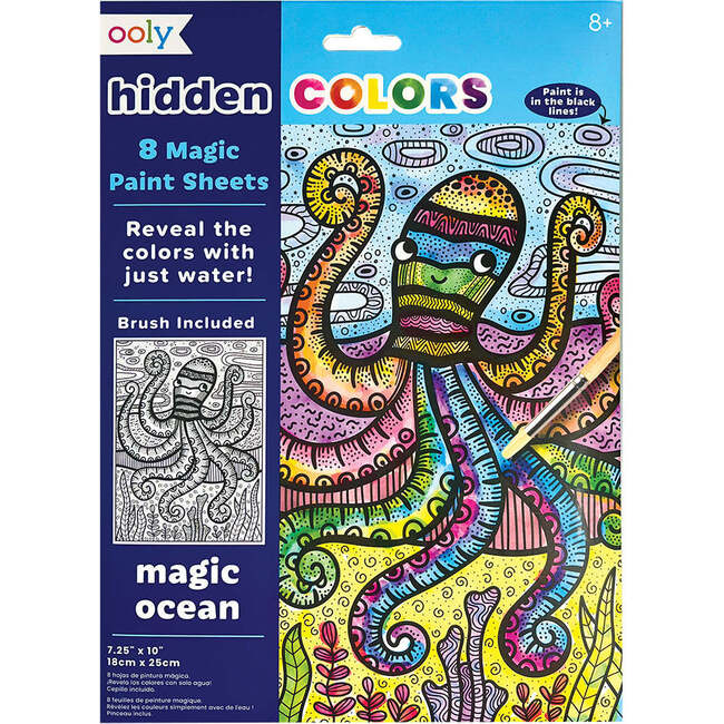 Hidden Colors Magic Paint Sheets, Magic Ocean (Set of 9)