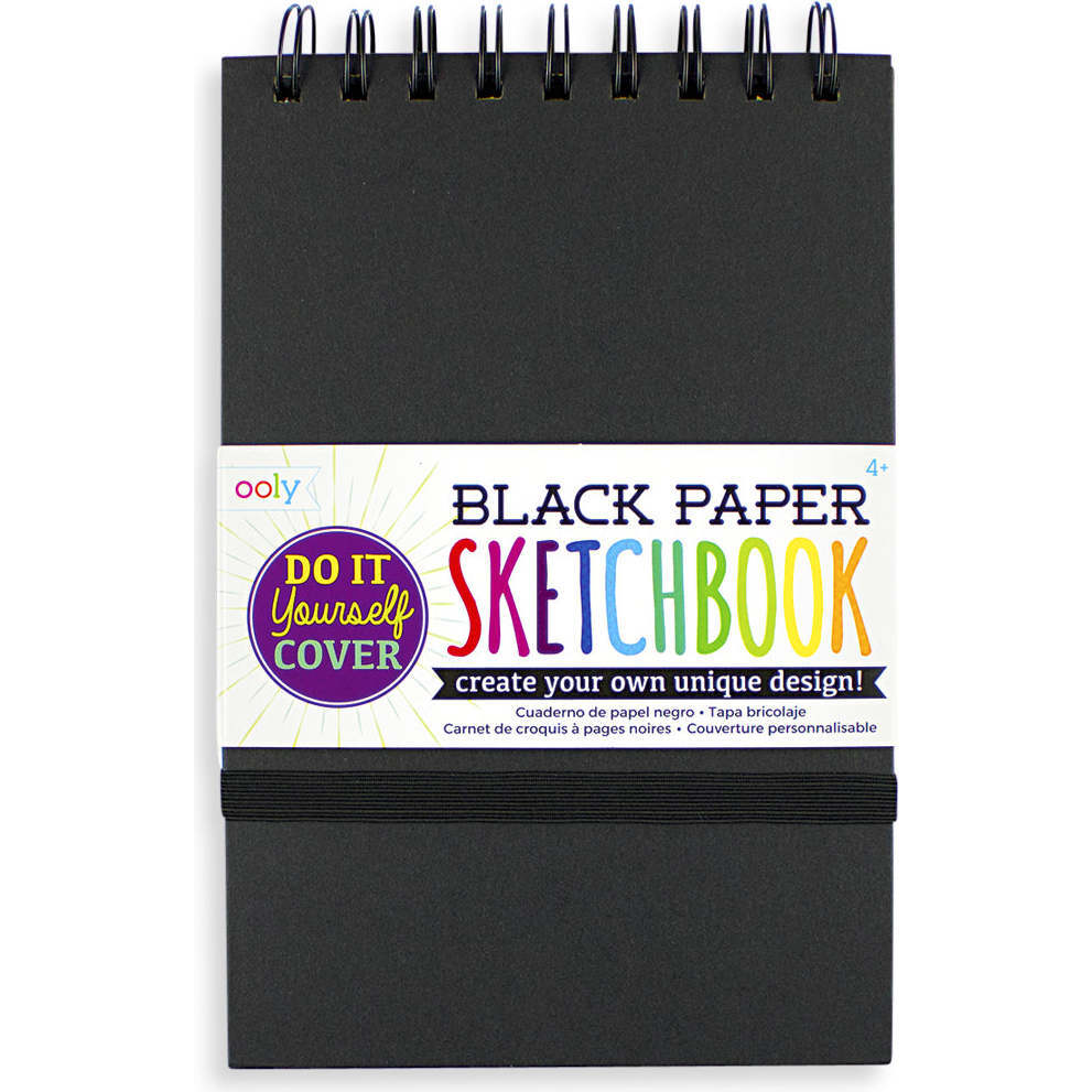 5" x 7.5" D.I.Y. Small Sketchbook, Black Paper - Art Supplies - 1
