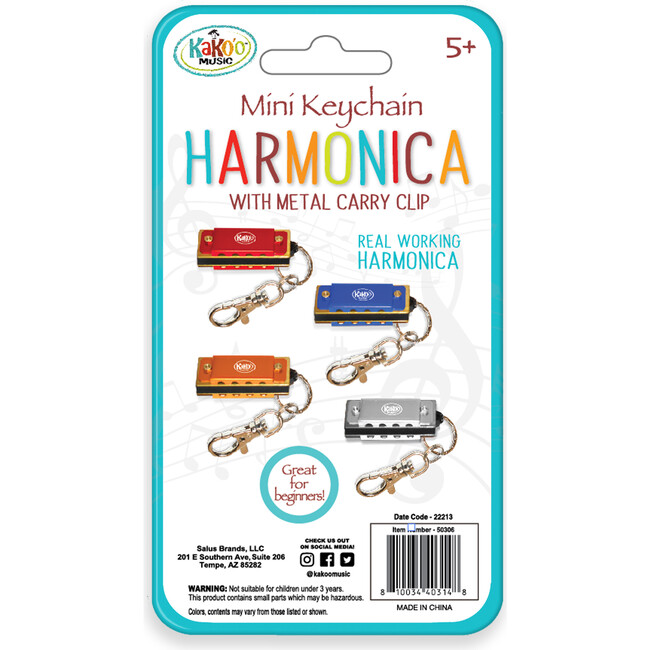 Kako'o Mini Harmonica 4pk Assortment with Bonus Cloth - Musical - 4