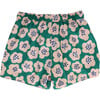 Men's Poppy Drawstring Swim Trunks, Green And Peach - Swim Trunks - 2