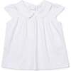 Minden Cap-Sleeve Peter Pan Collar Top, White - Blouses - 1 - thumbnail