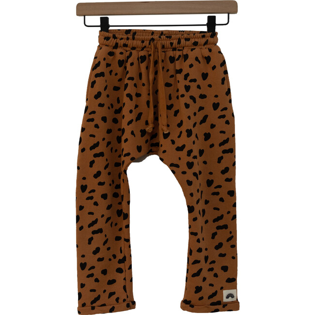 Cheetah Printed Pre-Shrunk Drawstring Joggers, Clay - Pants - 1