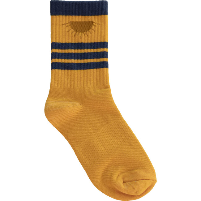 Sun Printed Socks, Mustard And Black - Socks - 1