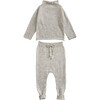 Funnel Sweater & Leggings Set, Silver Grey Marl - Mixed Apparel Set - 1 - thumbnail