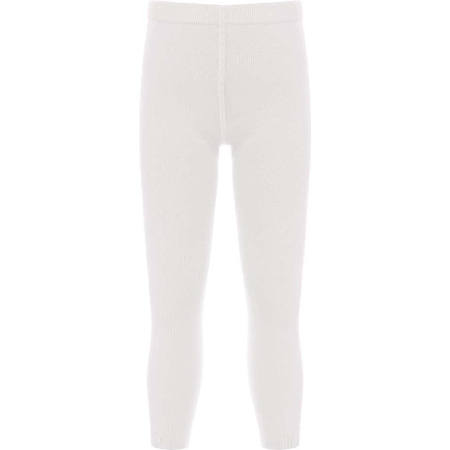 Plain Bamboo Cotton Tights, White - Tights - 1
