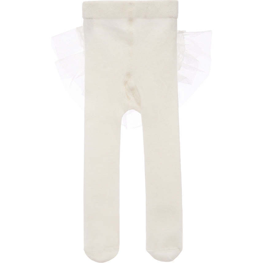 Tulle Ruffle Tights, Cream - Tights - 1