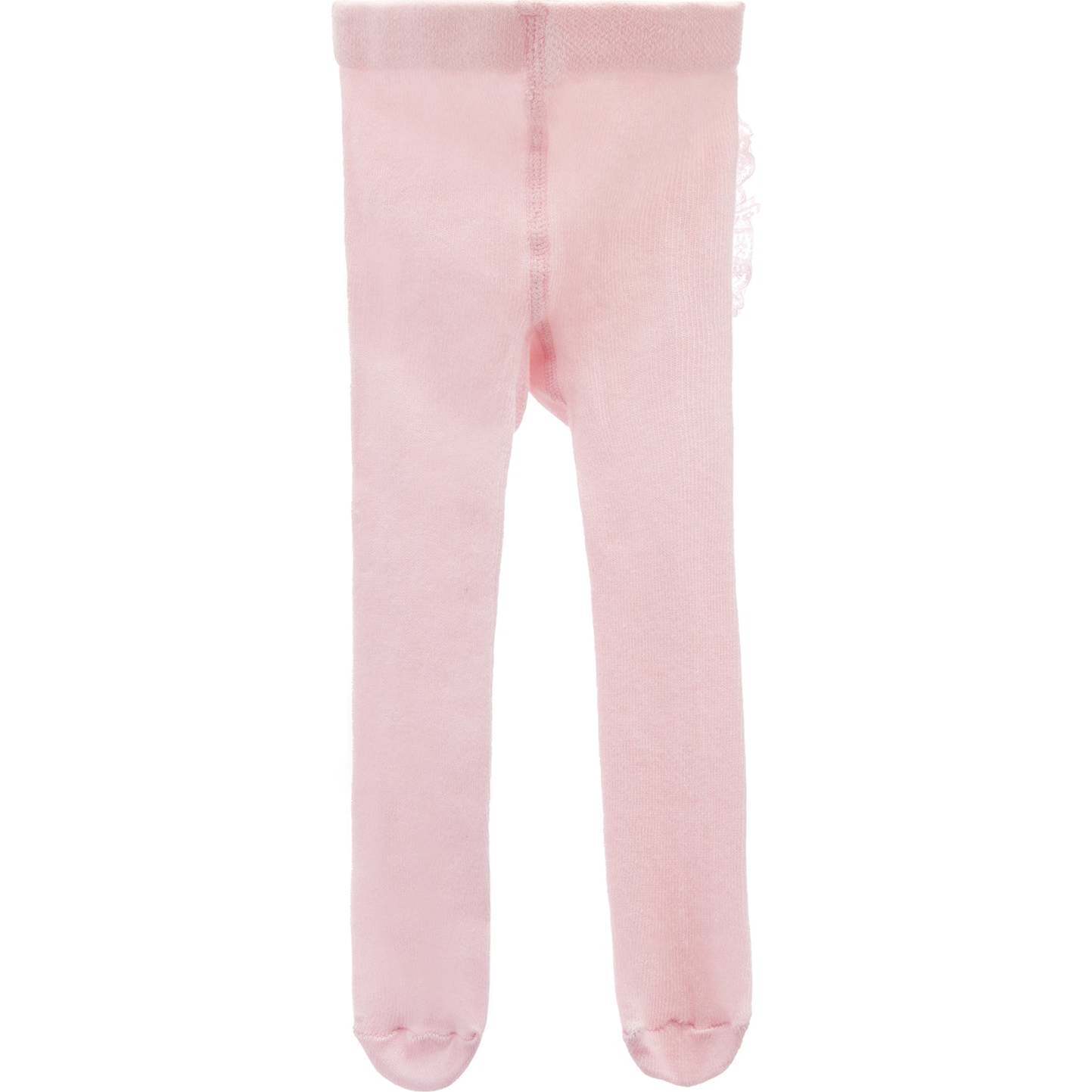 Ruffle Pom Tail Tights, Pink - Tights - 1