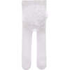 Ruffle Pom Tail Tights, White - Tights - 3