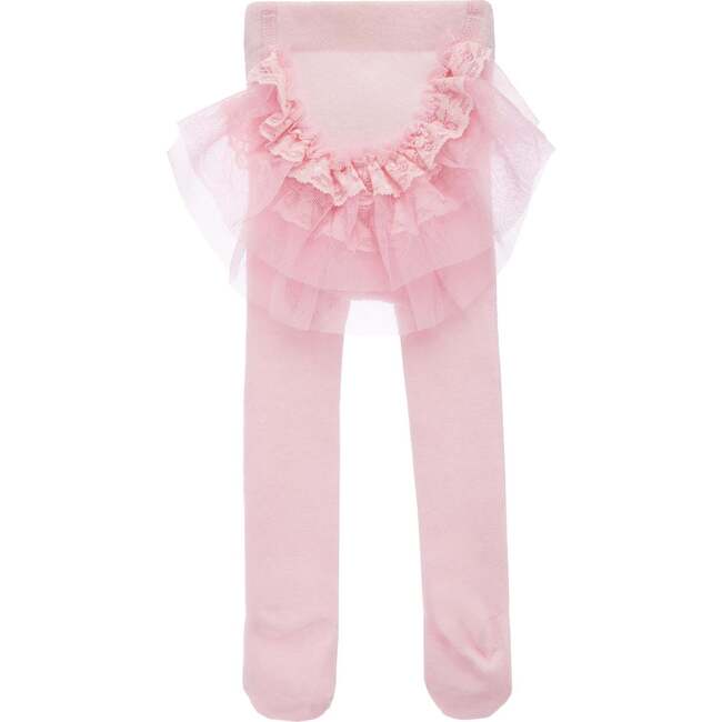 Tulle Ruffle Tights, Pink - Tights - 3