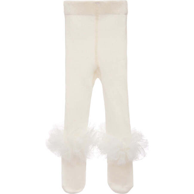 Ankle Ruffle Tights, Cream